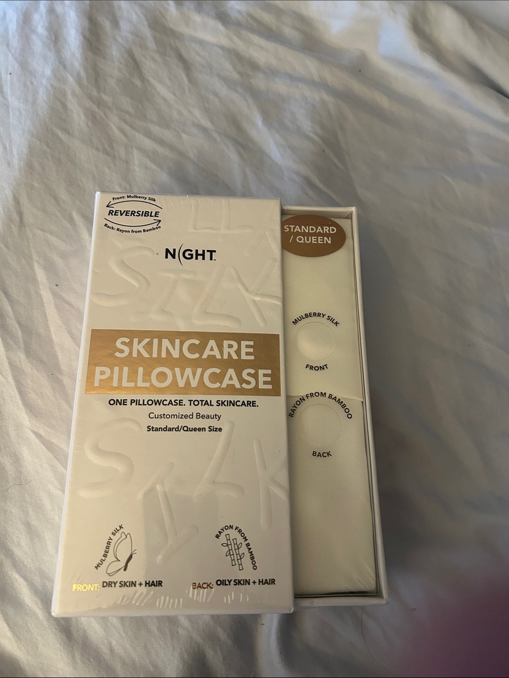Skincare Pillowcase - Standard/Queen White